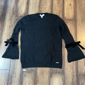 Michael Michael Kors Knit Sweater Womens Large Bell Sleeve Bell Sleeve Black